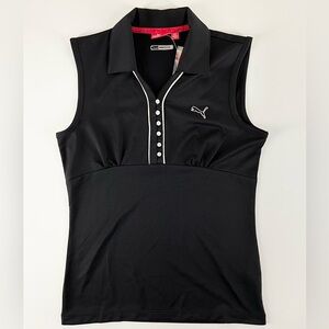 NWT PUMA Women's Golf Sleeveless Polo Tank Black Size Medium Preppy